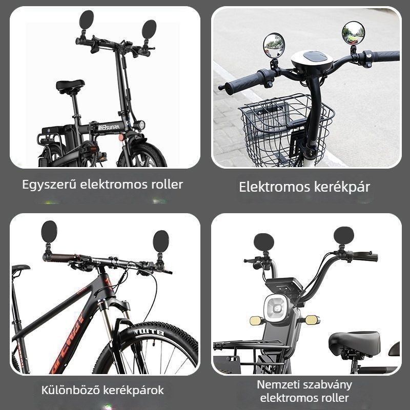 2 db 360°-os forgó visszapillantó tükör elektromos járművekhez, közlekedéshez