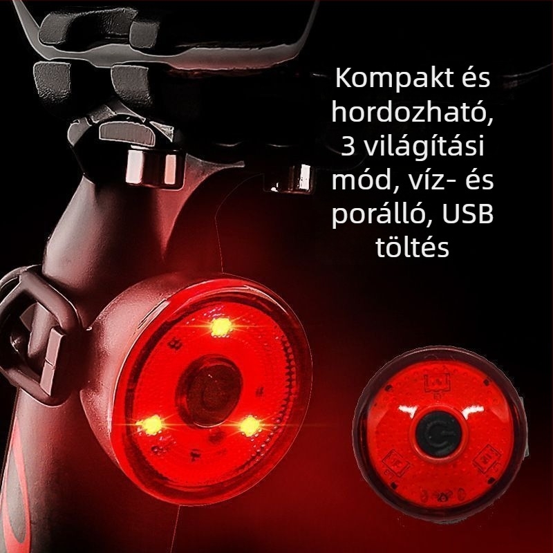 Újratölthető hátsó világítás mountain bike és országúti kerékpárokhoz, éjszakai tekerés figyelmeztető fénye, modell TTT1005548317