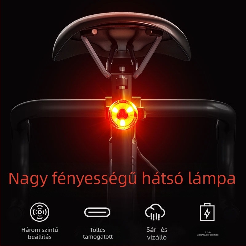 Újratölthető hátsó világítás mountain bike és országúti kerékpárokhoz, éjszakai tekerés figyelmeztető fénye, modell TTT1005548317