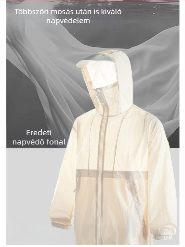 Nylon kültéri kapucnis szélálló kabát UPF50+, könnyű