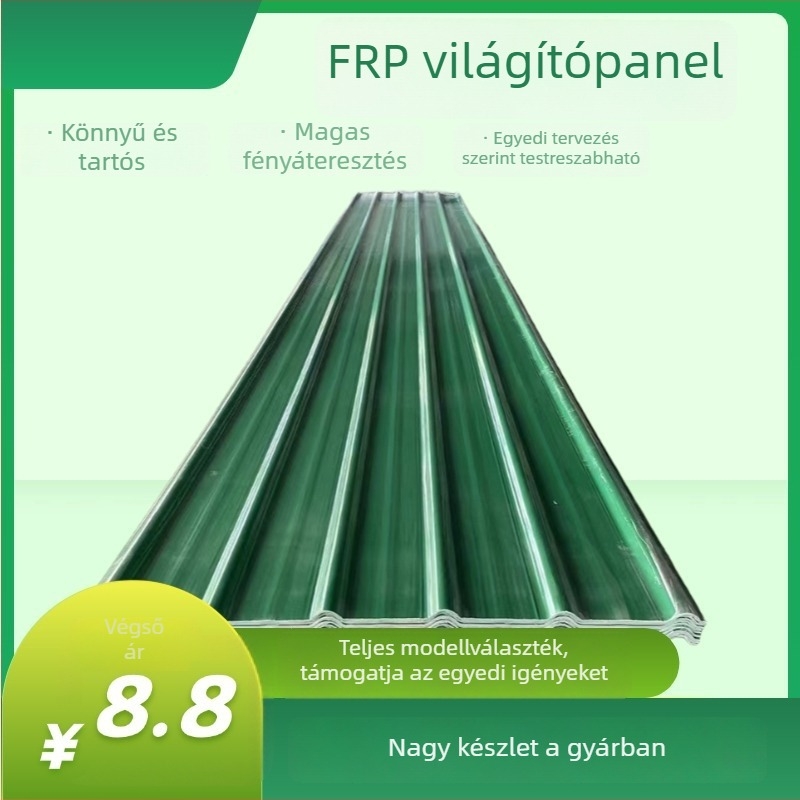 FRP sík világító panel – átlátszó, korrózióálló, tűzálló, üvegházhoz