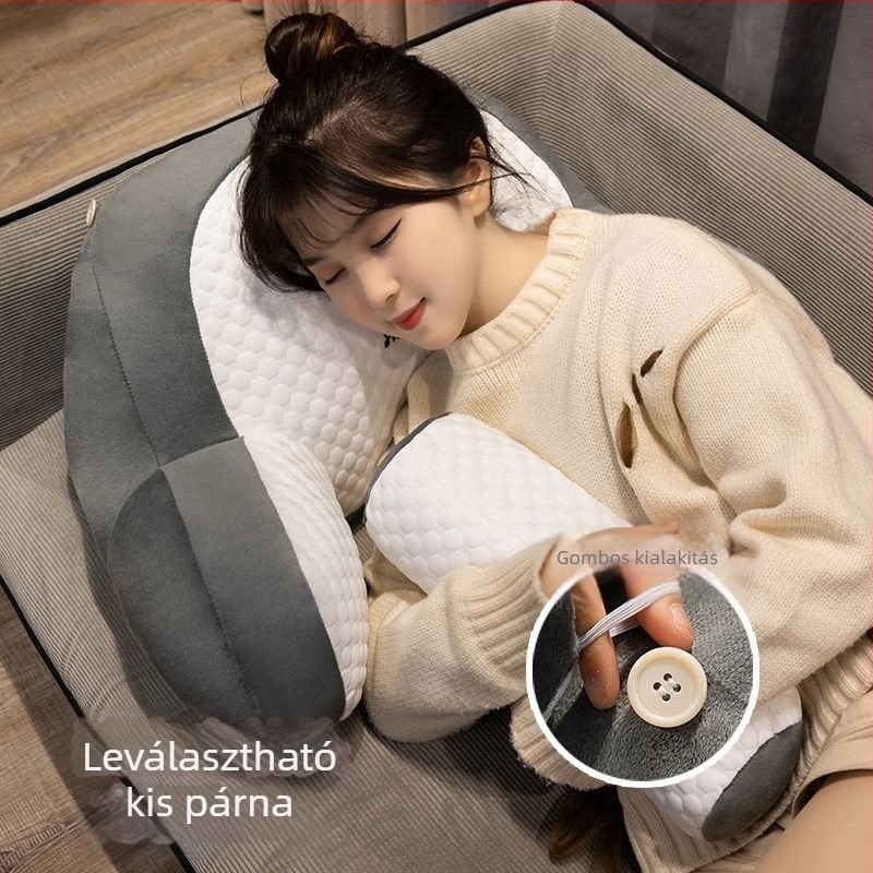 Plüss huzatú lumbális támasz párna PP pamut töltettel, egyszínű dizájn, rajzfilmszerű stílus, irodai, kanapés és kollégiumi használatra