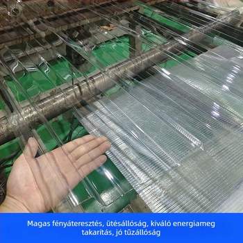 Polikarbonát világító panelek gyárépületek és üvegházak tetőihez, hullám- és trapéz alakú lemezek, 840 típusú panelek