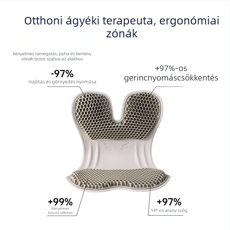 Ergonómikus üléspárna memóriahab és gél töltettel, deréktámasz irodai székhez