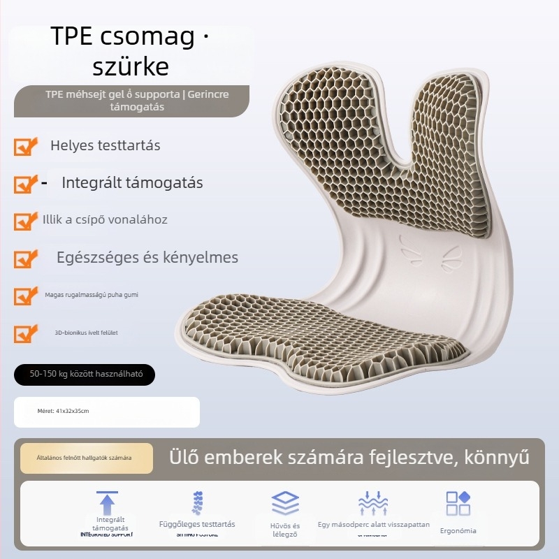 Ergonómikus üléspárna memóriahab és gél töltettel, deréktámasz irodai székhez