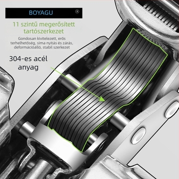 Hidraulikus szekrényajtó pánt, 304 rozsdamentes acél, modell 304A, finom polírozás, modern letisztult stílus
