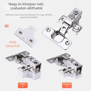 Konyhaszekrényajtó csillapítós zsanér, modell MFL07, 201 rozsdamentes acél, polírozott felület, modern minimalista stílus