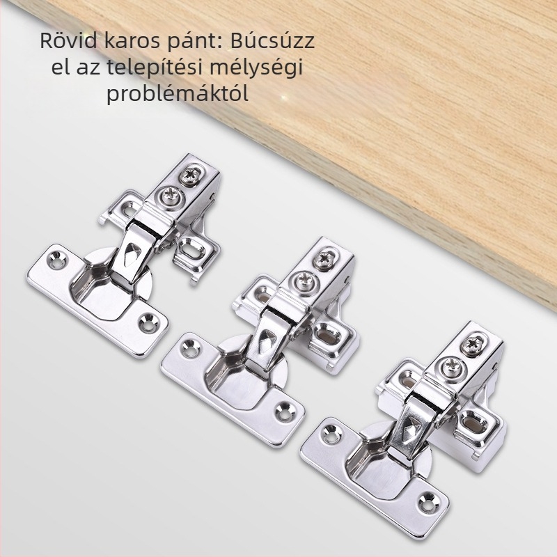 Konyhaszekrényajtó csillapítós zsanér, modell MFL07, 201 rozsdamentes acél, polírozott felület, modern minimalista stílus