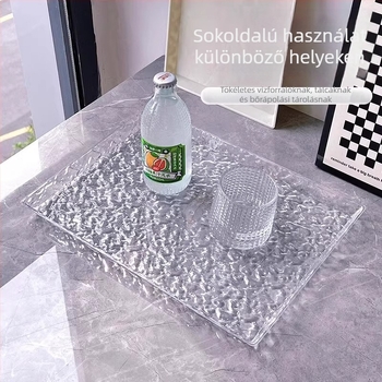 Akrilból készült asztali tálca, négyszögletes forma, modern minimalista stílus, testreszabás elérhető