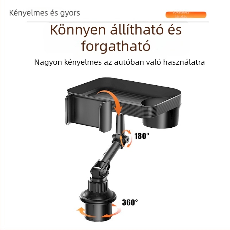 Cheges CP12 – autó központi konzol tároló tálca, ABS műanyag, kompatibilis pohár tartóval