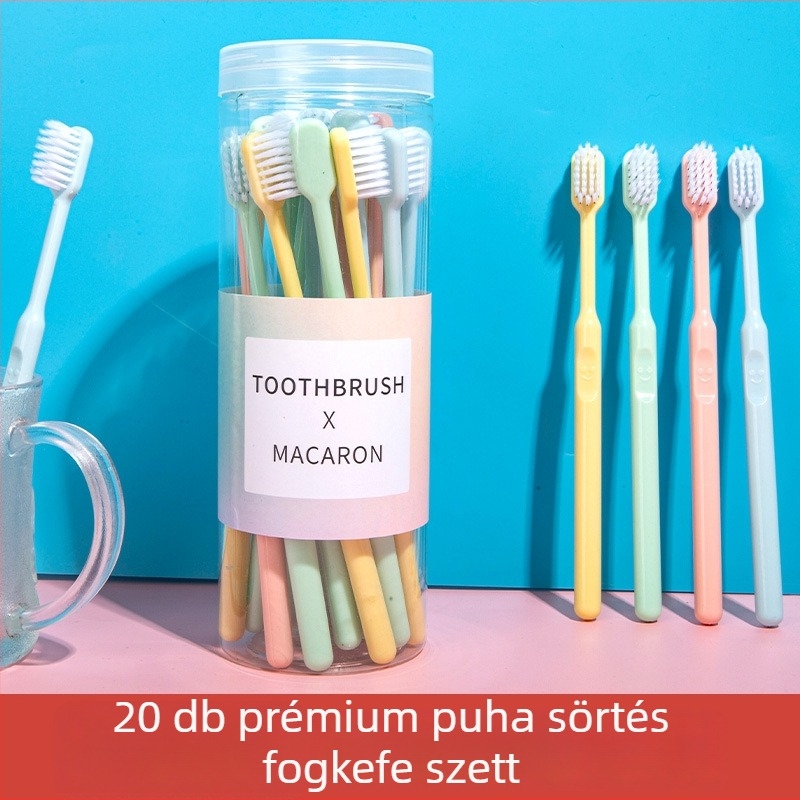 Kézi fogkefe, puha sörtéjű, vödrös csomagolásban, 20 db, felnőtteknek