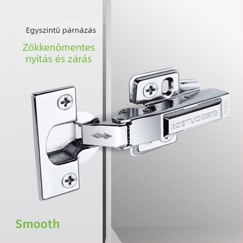 Rozsdamentes acélból készült szekrényzsanér, hidraulikus, modell 920B, anyag 201, polírozott és elektroplatált felület