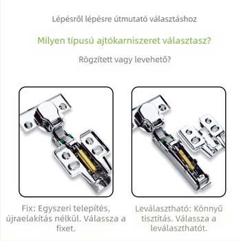 Rozsdamentes acélból készült szekrényzsanér, hidraulikus, modell 920B, anyag 201, polírozott és elektroplatált felület
