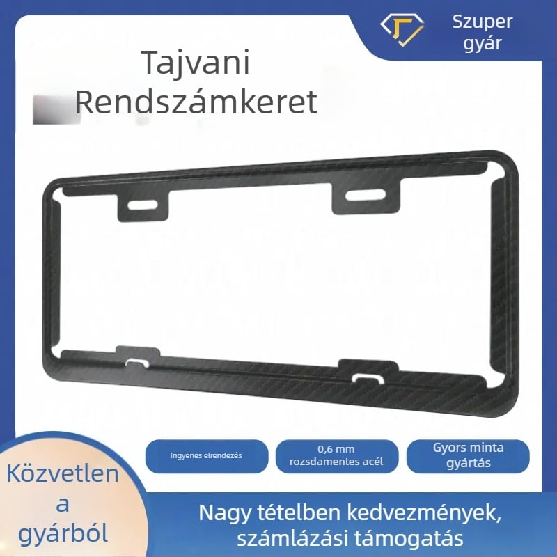 Taiwani rendszámtábla keret, XC-W270 modell, rozsdamentes acél, Xingchang márka, univerzális illeszkedés.