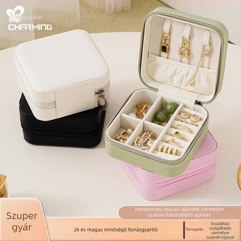 Casegrace sp01318 ékszeres doboz, Cortex anyag, kemény, hordozható és kompakt a gyűrűk és nyakláncok számára