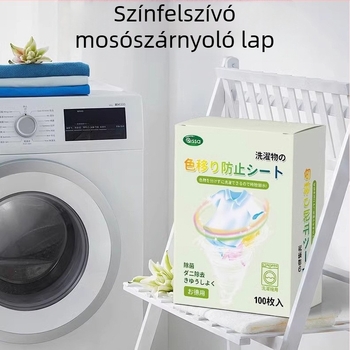 Textilfestékátvitelt megakadályozó lapok mosáshoz, 100 lap, mosógéphez