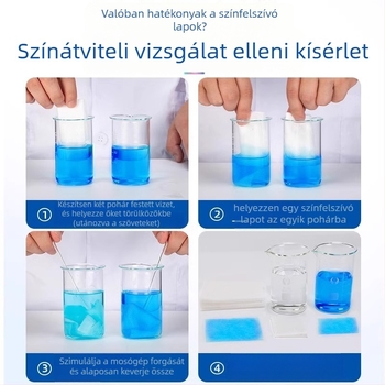 Textilfestékátvitelt megakadályozó lapok mosáshoz, 100 lap, mosógéphez