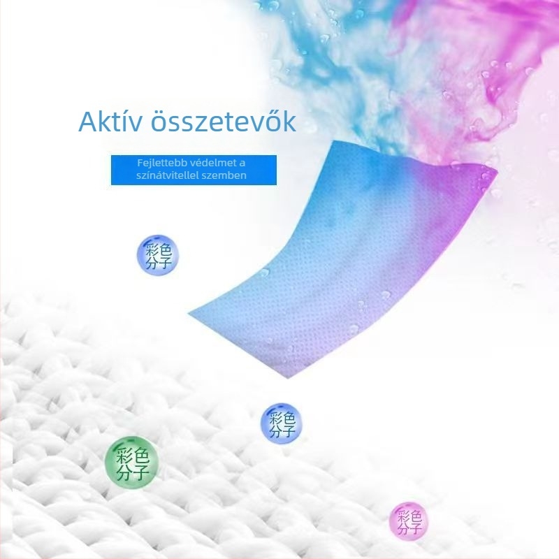 Színelnyelő mosólapok – megelőzik a színátvitelt vegyes mosásnál, egyszer használatos csomag