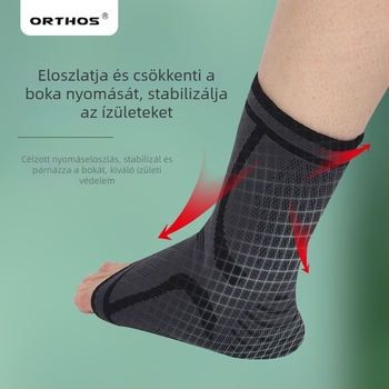 Orthos nejlon-poliészter-elasztán bokavédő zokni kötött támogatással, futáshoz, kosárlabdához, tánchoz és kerékpározáshoz