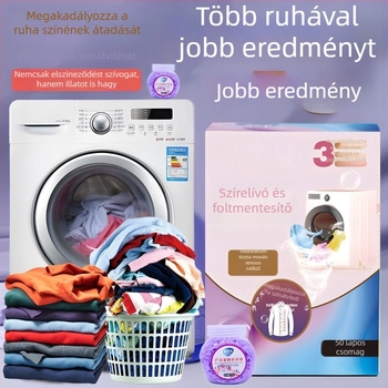 Színfogó mosólapok – nemszövött textil, védelem a színek kifakulása ellen, Csomagolás: doboz, Mennyiség a dobozban: 50, Márka: Egyéb