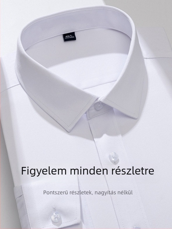 Férfi hosszú ujjú ing, karcsú szabású, gyűrődésmentes, lélegző poliészter-keverék 92,6%