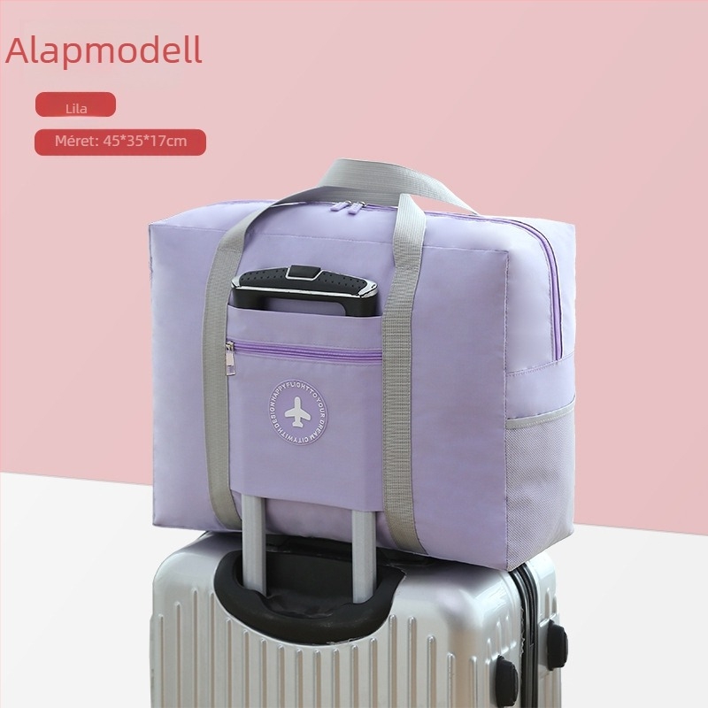 Utazótáska négyszögletes kézi hordozóval, vászon anyagú, vízálló, modern minimalist stílus