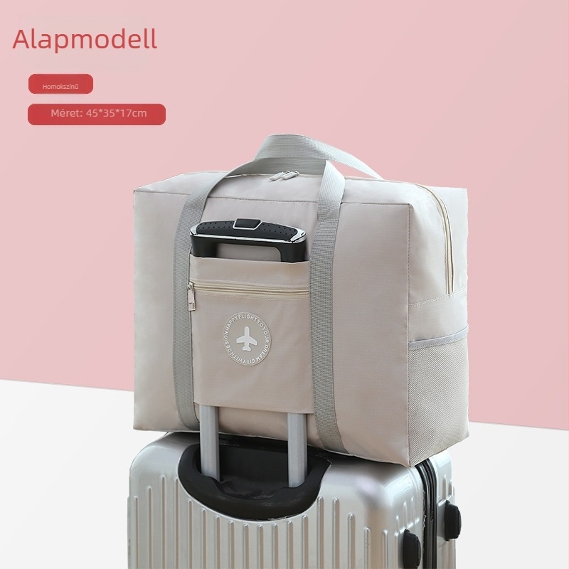 Utazótáska négyszögletes kézi hordozóval, vászon anyagú, vízálló, modern minimalist stílus