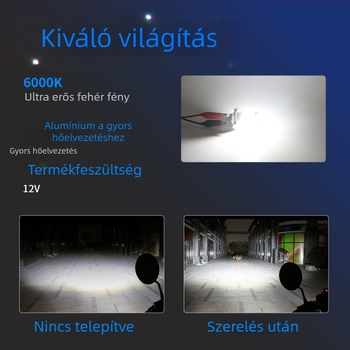 Motorkerékpár elülső LED fényszóró — modell motor225, 12V, LED fényforrás, élettartam 50 000 óra