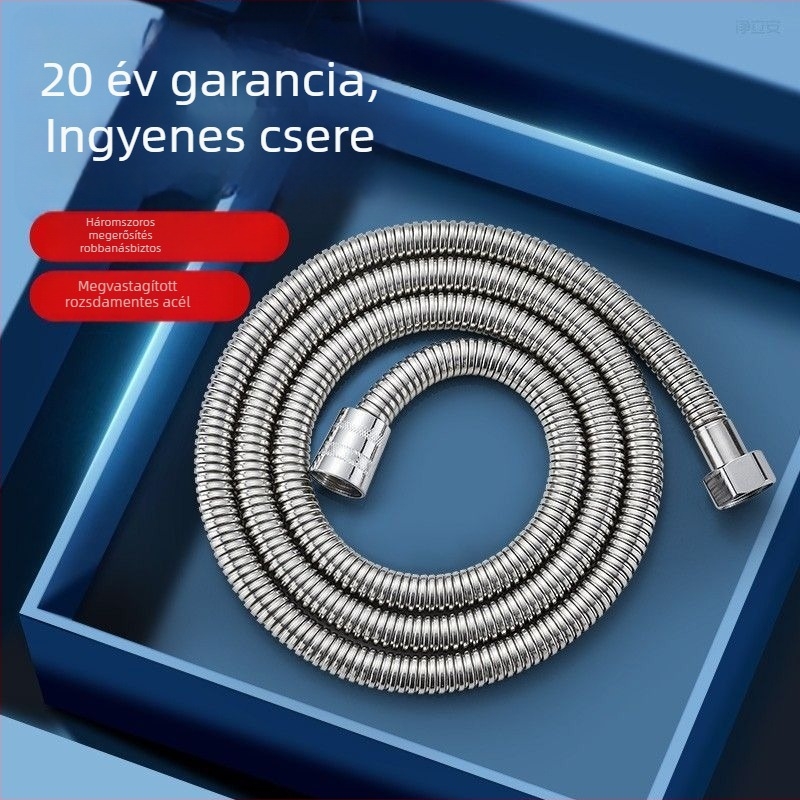 304 rozsdamentes acél zuhanycső, rugalmas, csavaros telepítés, Shouli márka, névleges nyomás 20, üzemi hőmérséklet 100°C