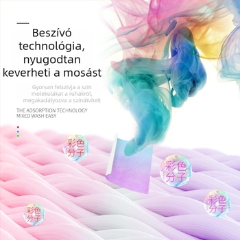 Ruhák mosási színfixáló lap — folt elleni; szag eltávolítás; moly elleni védelem; 24 darab a dobozban; sorozat: Ruhák tisztítása és ápolása; Termékkód C00268