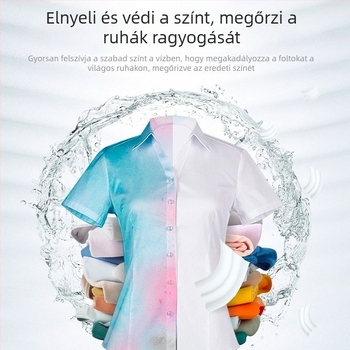 jiffine Színelnyelő mosólapok, 50 darabos csomag, megelőzi a színátfolást, Otthoni használatra