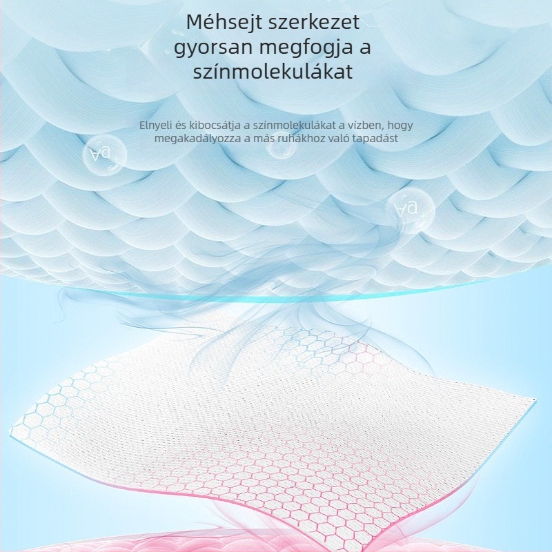 jiffine Színelnyelő mosólapok, 50 darabos csomag, megelőzi a színátfolást, Otthoni használatra