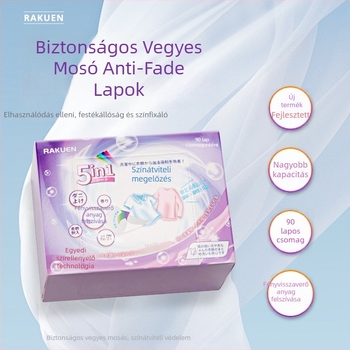 Japán stílusú színelnyelő mosólapok - 5 az 1-ben, folt elleni védelem, színátvitel elleni védelem, tartós illat (90 lap)
