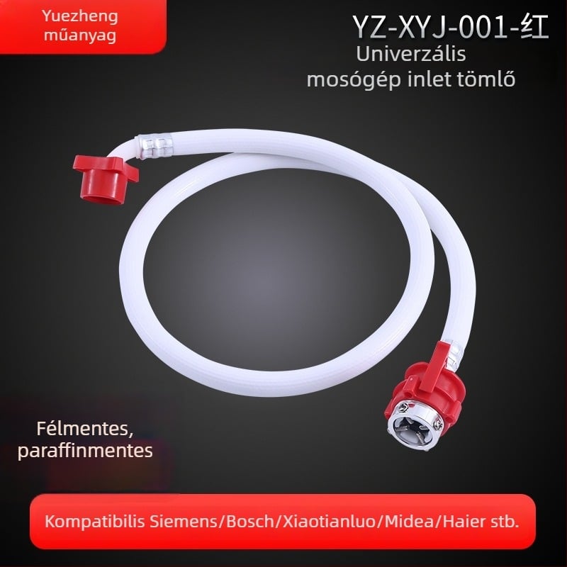 Univerzális mosógép melegvíz-bemeneti cső, modell Yz-osxyj-002, anyagok: POM + szilikongél + PVC + alumíniumötvözet, 2.0 MPa, -15–80°C, Yue Zheng márka