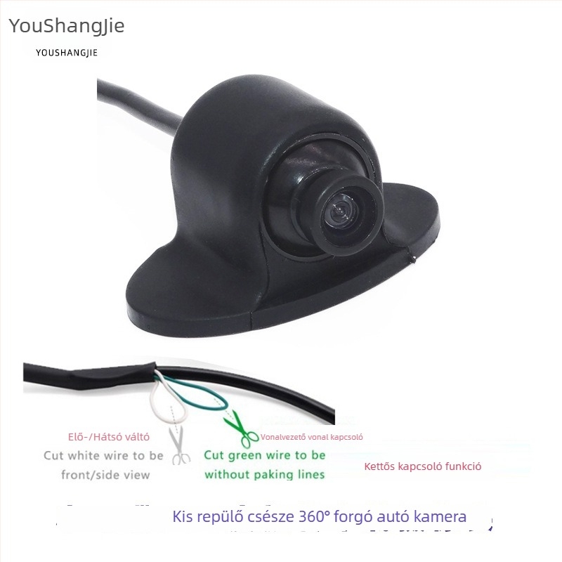 HD autókamera holttérhez 360° forgatással, elülső/oldalsó/hátsó nézet, felbontás 928x520, 12V, modell YSJ-026