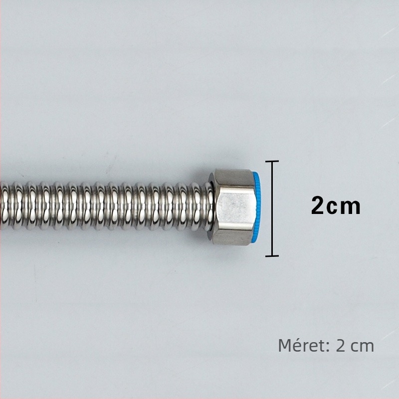 Rozsdamentes acélből készült hajlékony vízbe- és kimeneti cső – WC, mosdó és bojler számára, menetes csatlakozás, 304SS, névleges nyomás 1.0, -15–90°C