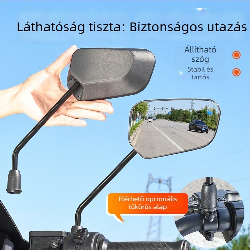 Elektromos motorhoz visszapillantó tükör – HD széles látószögű konvex, műanyag + üveg, Mojielong, Termékkód 2505310004