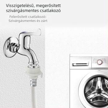 Mosógép vízbevezető cső – anti-esés kiegészítő, 4 menet, PVC/rozsdamentes acél, modell 00261, kézi szerelés