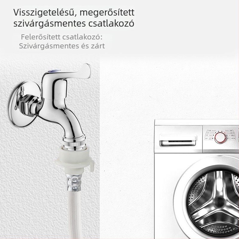 Mosógép vízbevezető cső – anti-esés kiegészítő, 4 menet, PVC/rozsdamentes acél, modell 00261, kézi szerelés