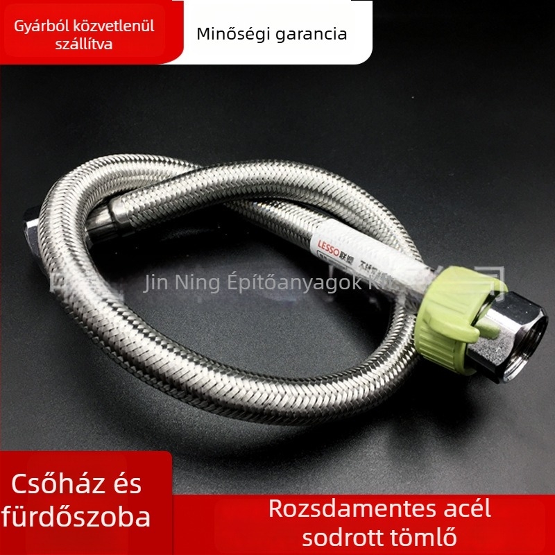 Rozsdamentes acél sodrt vízcső fürdőszobához, menetes csatlakozás, 1,6 MPa, modern minimalista stílus, Liansu márka