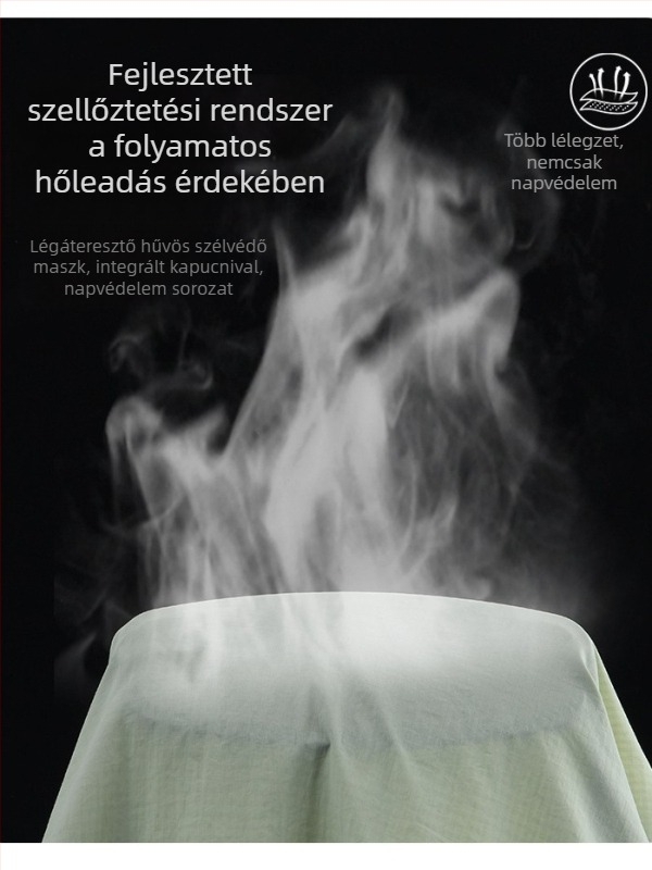 Uniszex könnyű napvédő szélkabát nylon anyagból, UPF50+, kapucnis, légáteresztő
