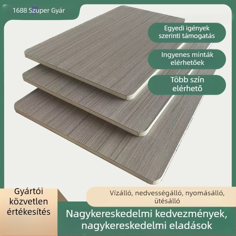 SPC PVC falpanel, ütésálló diamants mintával, integrált furnérfa panel, modern minimalista stílus