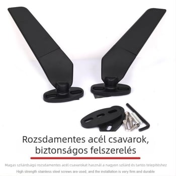 Motorkerékpár visszapillantó tükör integrált jelzőlámpával, négyszögletes tükör, alumíniumötvözet, modell 32352656.
