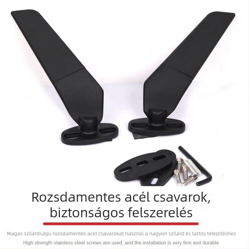 Motorkerékpár visszapillantó tükör integrált jelzőlámpával, négyszögletes tükör, alumíniumötvözet, modell 32352656.