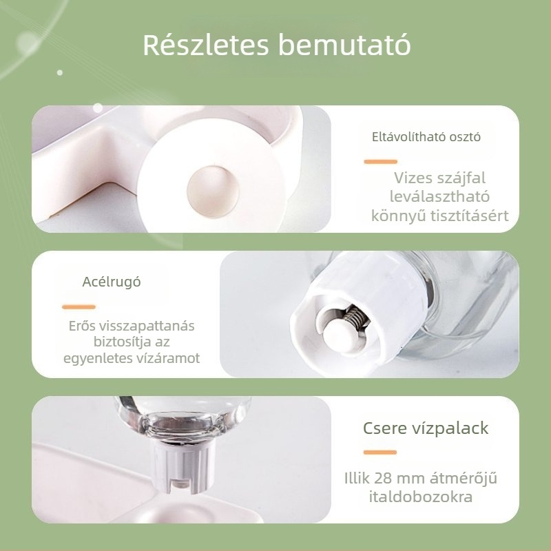 Szív alakú automata macska tál vízadagolóval, két tál, műanyag, Beech márka