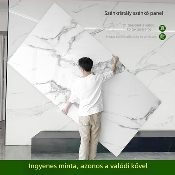 Szénkristály falpanel, integrált falburkolat, anyag: bamboo-wood fiber + bamboo charcoal, beltéri dekoráció, kőhatás felület