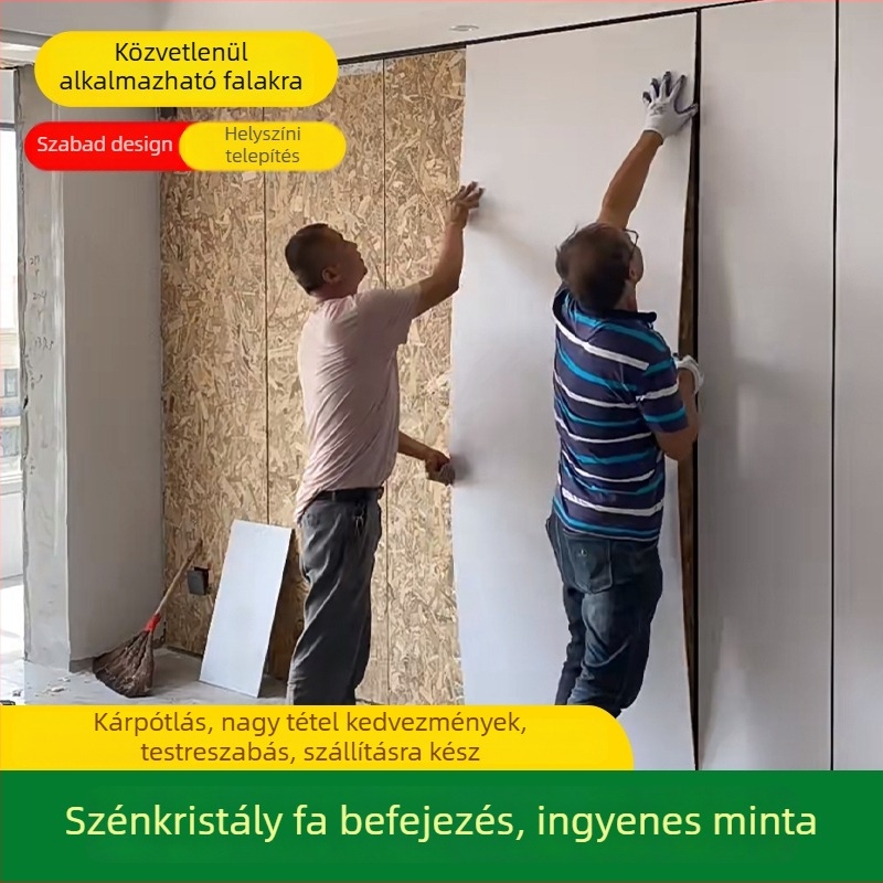 PVC falpanel 003, sík, modern minimál stílus; hővezető képesség 0,3 W/mK; környezeti védelmi osztály E0