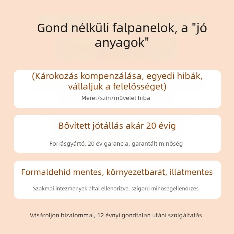 PVC falpanel 003, sík, modern minimál stílus; hővezető képesség 0,3 W/mK; környezeti védelmi osztály E0