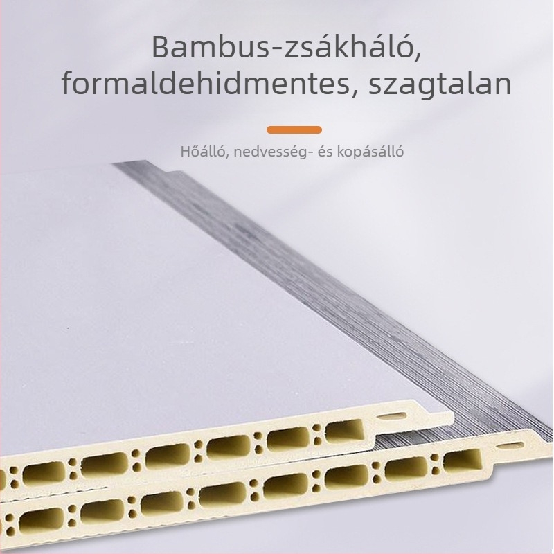 PVC falpanelek integrált dizájnnal a szállodai belső terekhez, V-varrás 400/600 mm, hangszigetelés 0,20, hővezetés 0,125, stílus: zökkenőmentes, modern egyszerűség