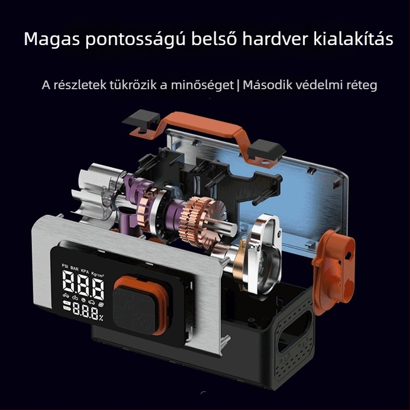 Minden-az-egyben autóhoz: Sürgősségi indító energiaellátó, nagy kapacitású, por- és fúvó pumpa, bemenet 14,8V, kimenet 12V, Cross-border Qualification, 3C tanúsítvány 2025200914003294